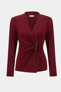 Moss Crepe Fitted Wrap Top 253020