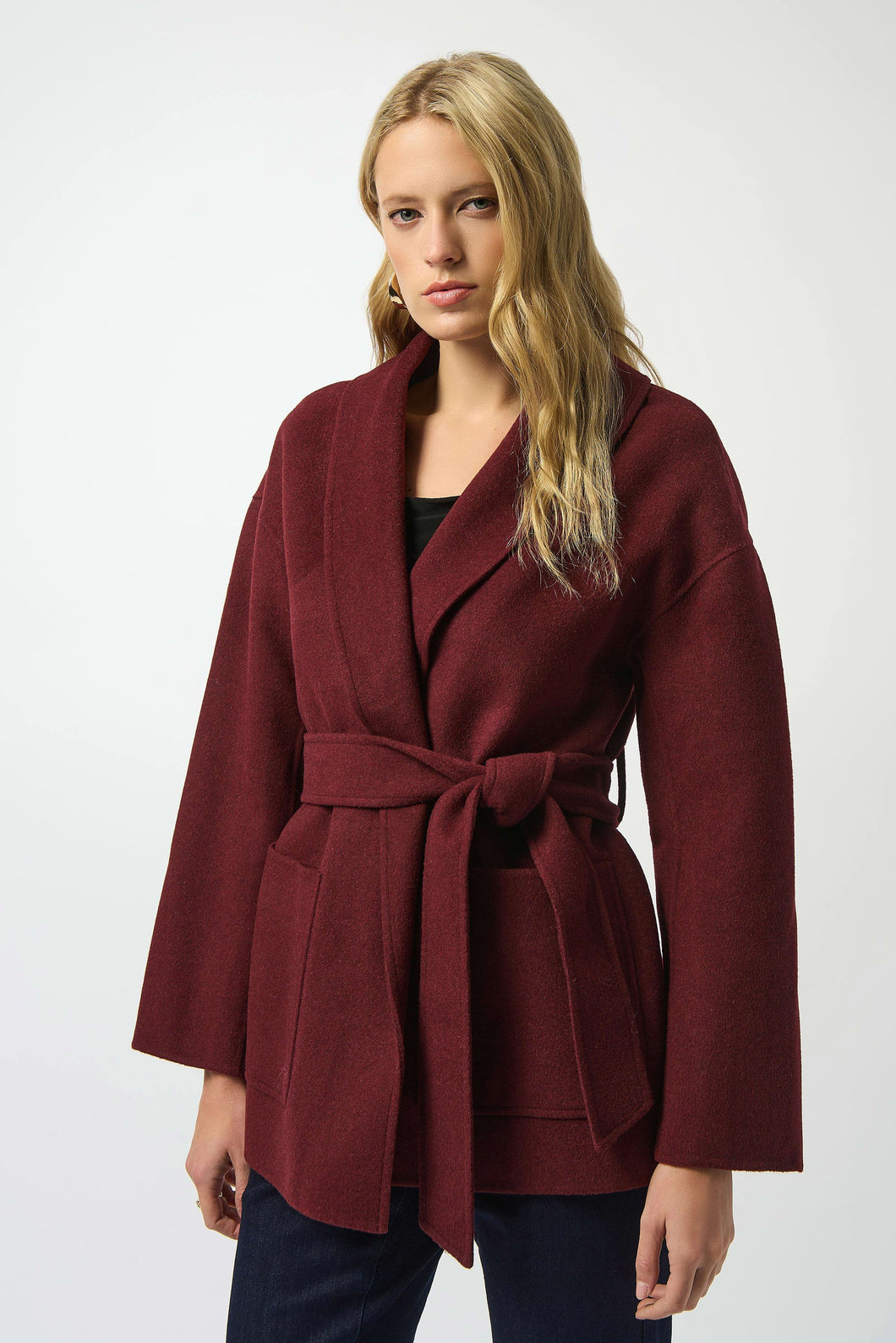 Belted Coat Shawl Collar 253952