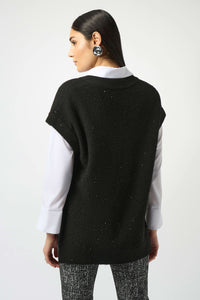 Sweater Knit Sleeveless Tunic with Sequins 253957