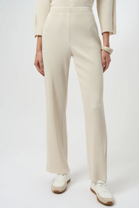 Pleated Scuba Crepe Wide-Leg Pants 254006