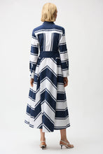 Load image into Gallery viewer, Cotton Stripe Print Fit and Flare Shirt Dress with Reversible Sash 261936
