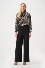 Load image into Gallery viewer, Chiffon Animal Print Top w/ Bow Tie 263743
