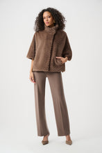 Load image into Gallery viewer, Chevron Faux Fur Cape-Style Jacket 263917
