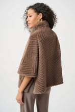 Load image into Gallery viewer, Chevron Faux Fur Cape-Style Jacket 263917
