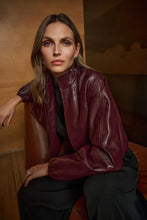 Load image into Gallery viewer, Leatherette Mock-Neck Bomber Jacket 263971

