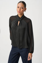 Load image into Gallery viewer, Satin Top With Chiffon Sleeves 264119
