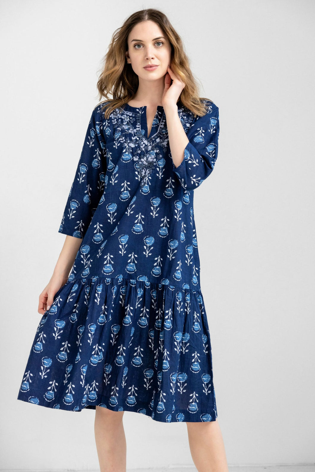 Amaya Textiles Julie Midi Dress; Blue