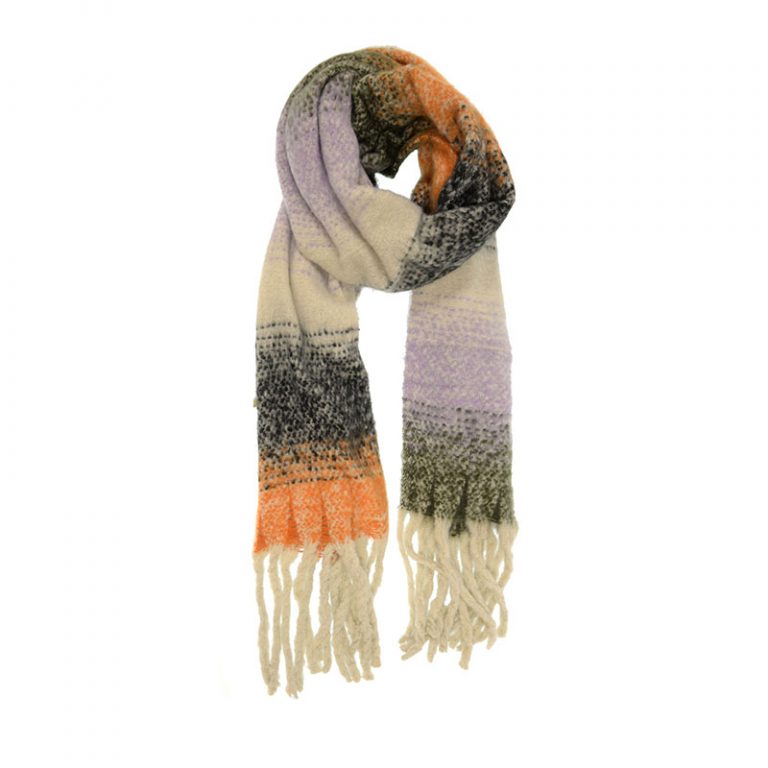Multi Specked Ombre Fringe Scarf E3227-19