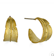 Load image into Gallery viewer, Gold Leaf Hoops
