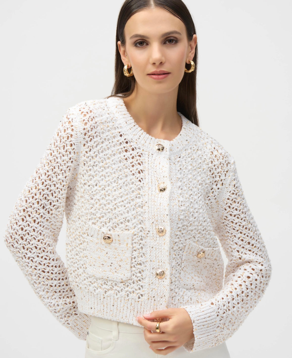 Sweater Knit Open Stitch Short Cardigan 252917 – Tracy Brent
