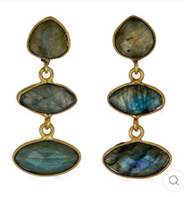 Load image into Gallery viewer, Labradorite Marquis Dangle Earrings
