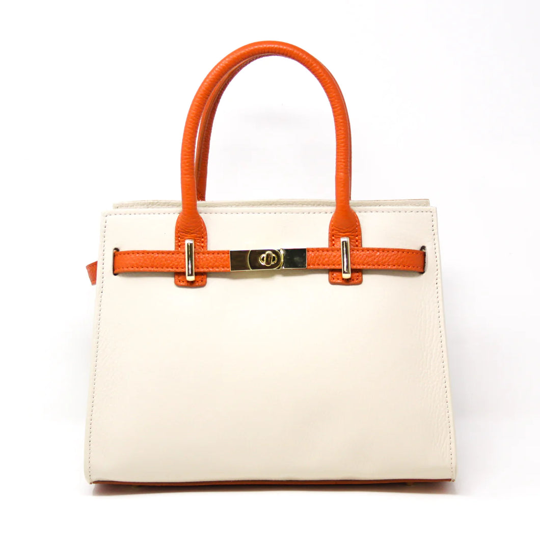 Beige/ orange Handbag