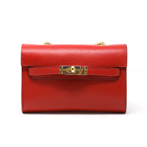 Red leather crossbody Handbag