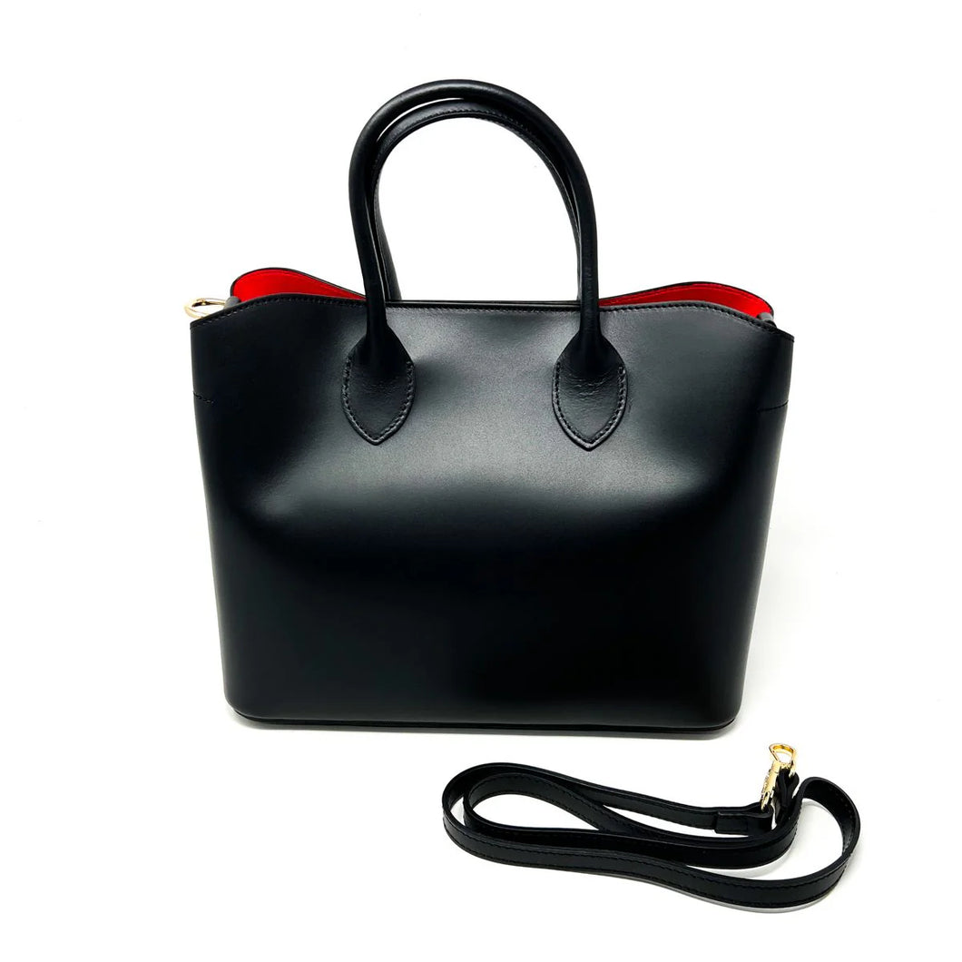 Black Italian Leather tote GF1943