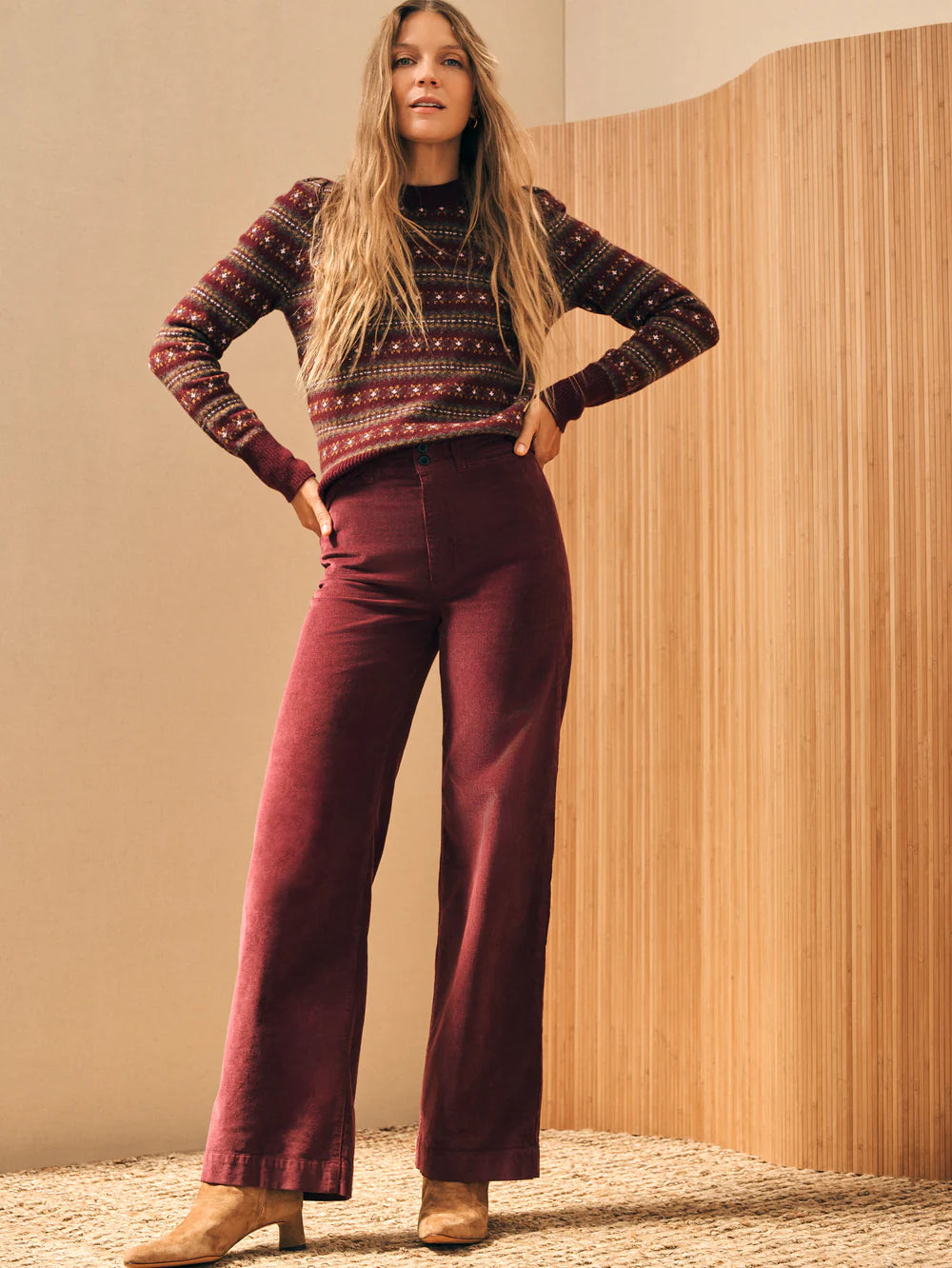 Stretch cord wide leg pant Faherty – Tracy Brent Collections 1