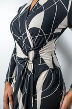 Load image into Gallery viewer, 233104 print dress-blk/moonston
