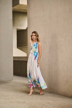 Load image into Gallery viewer, Pleated Satin Floral Print Maxi Dress 251904
