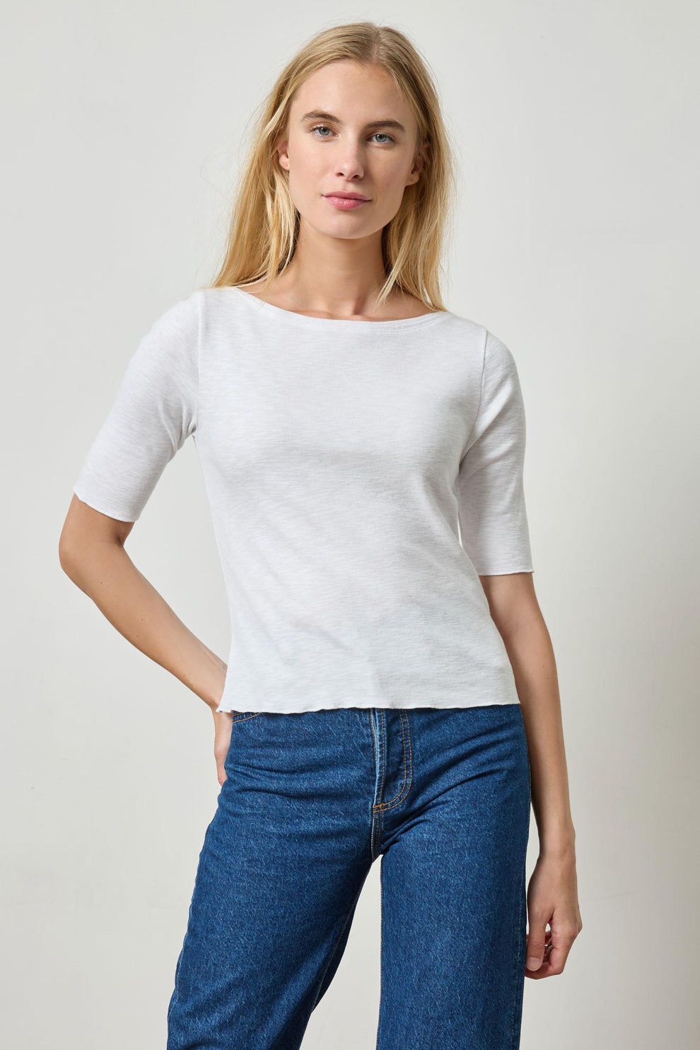 Elbow Sleeve Boatneck tee PA2907