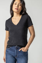 Load image into Gallery viewer, V-Neck Short Sleeve Back Seam Tee PA2170
