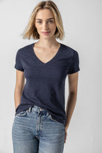 Load image into Gallery viewer, V-Neck Short Sleeve Back Seam Tee PA2170
