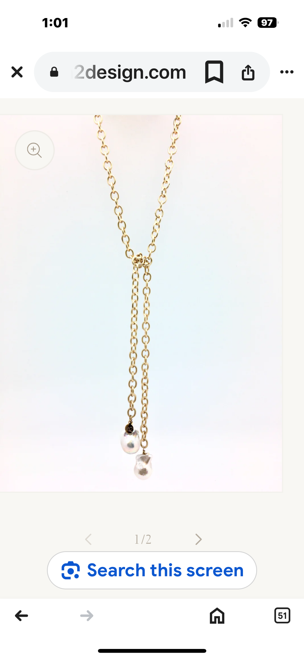 Malin baroque pearl lariat necklace