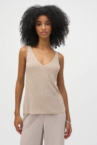 Metallic Knitted Camisole with Rhinestones 252915