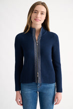 Load image into Gallery viewer, Denim Trim Zip Sweater LFSG6-219
