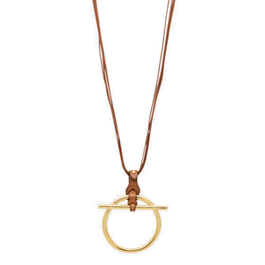 CXC  Gold & Leather Necklace