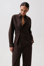 Load image into Gallery viewer, Mila Long Sleeve Button Down Wrap Top P00042020-WR
