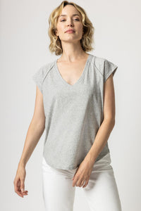 Lilla P Short Sleeve V-Neck Raglan