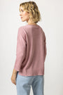 Lilla P 3/4 Sleeve Split Neck Sweater