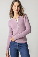 Load image into Gallery viewer, Lilla P, Waffle Henley Sweater
