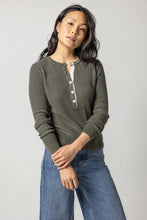 Load image into Gallery viewer, Lilla P, Waffle Henley Sweater
