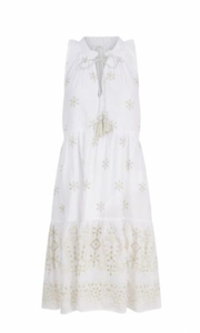 Pranella Women's White Gold Belle Dress