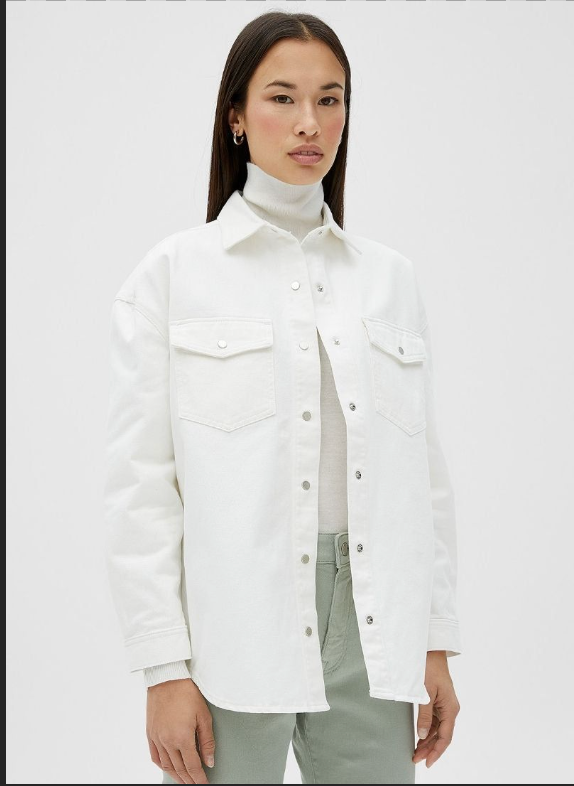 Livia Snap Button White Texture Jacket