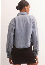 Load image into Gallery viewer, Z Supply All Day Cropped Denim Jacket, Sun Bleached Indigo/Bone
