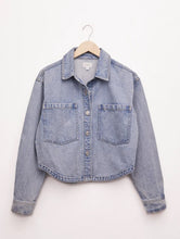Load image into Gallery viewer, Z Supply All Day Cropped Denim Jacket, Sun Bleached Indigo/Bone
