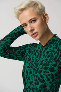 Joseph Ribkoff Green Top, Black & Green