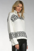 Load image into Gallery viewer, Elan Quarter Zip Sweater, Black/White
