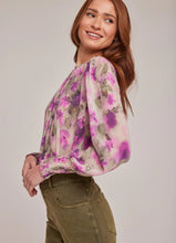 Load image into Gallery viewer, Bella Dahl Smocked Sleeve Blouse, Floral Camo Print
