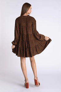 Muche & Muchette Lulu Long Sleeve Dress; Brown