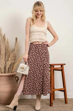 Load image into Gallery viewer, Blu Pepper Spotted Midi Skirt; Brown

