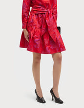 Load image into Gallery viewer, Finley Jacquard Print Skirt; Pink &amp; Red
