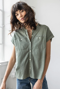Mandarin Collar Button Down PA2506