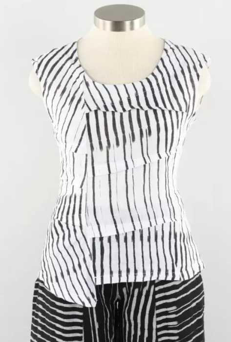 Tuck Stripe Linen top 81500