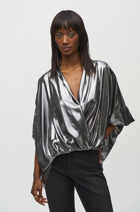 Metallic Wrap Top 244232