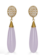 Load image into Gallery viewer, Pink Glass Dangle Earrings
