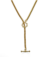 Load image into Gallery viewer, Gold Box Chain Lariat
