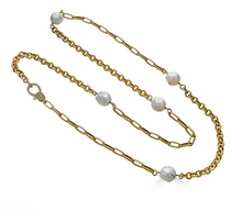 Load image into Gallery viewer, Baroque Pearl Mixed Chain Necklace
