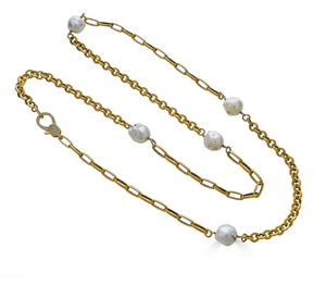 Baroque Pearl Mixed Chain Necklace
